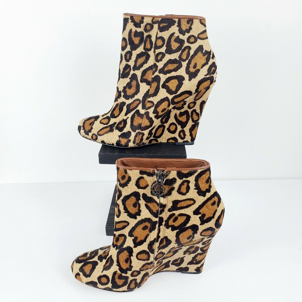 Sam Edelman Women's Wilma Leopard Print Calf Pony Hair Ankle Booties Sz 8M NWOB - Picture 4 of 10